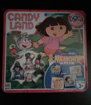 Candy Land Nick Jr.  Dora The Explorer,  Memory Game Go Diego Go Collectors Tin