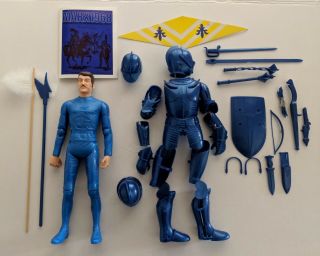 Marx Reissue Blue Knight With Accessories.  No Box