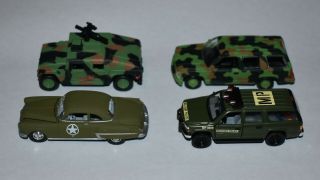 4 Matchbox & Johnny Lighrning Military Army Hummer Tahoe Mp Police Suburban Olds