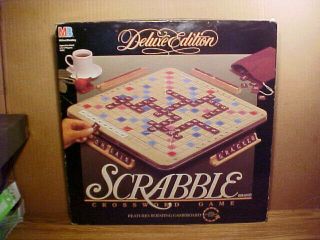 1988 Scrabble Deluxe Turntable Crossword Game By Milton Bradley - Vg