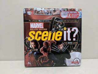 Marvel Deluxe Edition Scene It? Trivia Dvd Game Complete W/ Metal Box No Instruc
