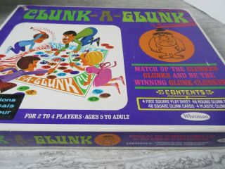 Old 1968 Clunk - A - Glunk Board Game by Whitman Complete 2