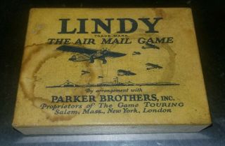 Lindy Air Mail Game 1927 By Parker Brothers Rare Old Game