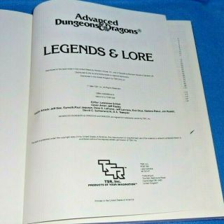 AD&D 1st Ed.  Legends & Lore - TSR HC Dungeons & Dragons Gods & Myth Book 4