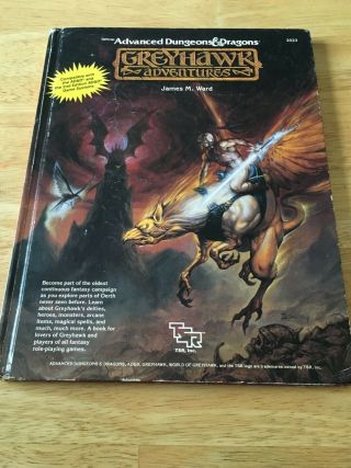 Tsr Ad&d Greyhawk Adventures By James M.  Ward 2023 Compatible With Ad&d 2e