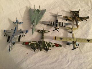 Metal Military Toy Airplanes Set Of 6 Approx.  3” - 5”
