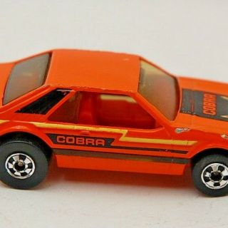Hot Wheels 1979 Turbo Mustang Cobra Orange,  Hong Kong,  Metal Base 4
