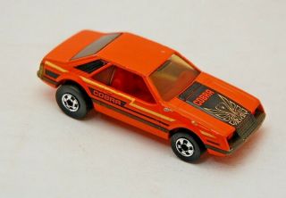Hot Wheels 1979 Turbo Mustang Cobra Orange,  Hong Kong,  Metal Base 5