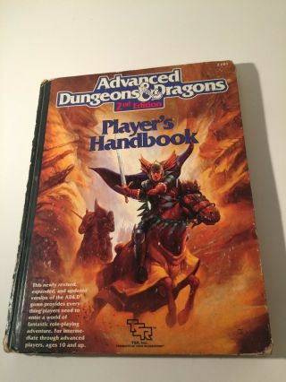 Players Handbook - 2nd Edition Advanced Dungeons And Dragons Ad&d D&d Tsr 2101