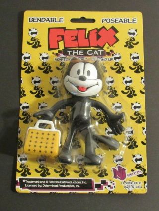 Felix The Cat Bendable/poseable 5” Tall W/ Bag Of Tricks Nisp