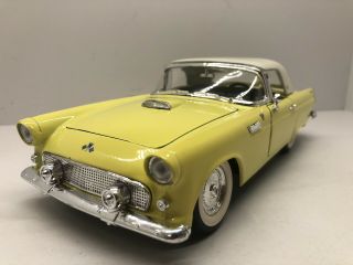 Road Tough 1/18 Scale Diecast Model Yellow 1955 Ford Thunderbird Convertible