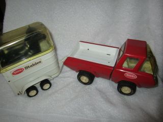 Vintage Tonka Stables Red Truck And Horse Trailer,  52620 Complete.
