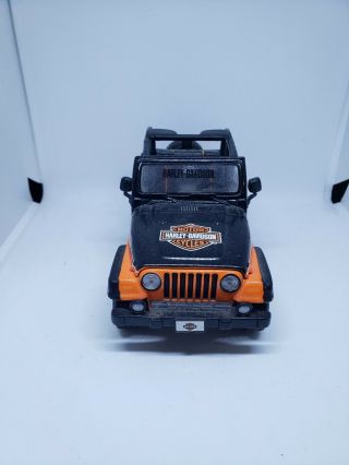 Jeep Wrangler Rubicon Harley Davidson Orange/black 1/27 Diecast Model By Maisto