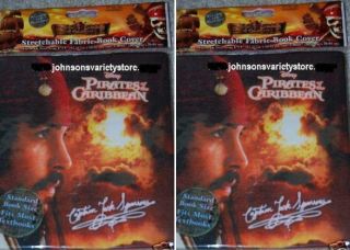 Pirates Of The Caribbean Stretchable Fabric Book Cover Jack Sparrow Set Of 2