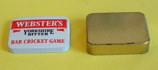 1970s Webster ' s Yorkshire Bitter BAR CRICKET Game aka Owzthat Enamel Tin in VGC 3