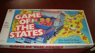 1987 Milton Bradley " Game Of The States " Board Game Complete In