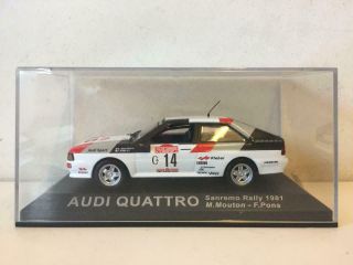 Ixo - Audi Quattro Rally Car.  1/43.  Diecast Model - Issue 23 Deagostini