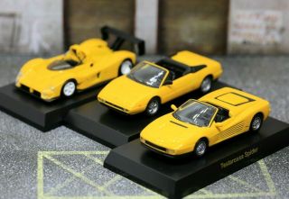 Kyosho 1/64 Ferrari Testarossa Spider,  Mondial T Cabriolet,  F333 Sp 3 Cars