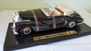 1955 Mercedes 300s Black Cabriolet 1/18 Diecast Car Model By Maisto 31806