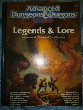 Dungeons And Dragons Legends & Lore Tsr 1990