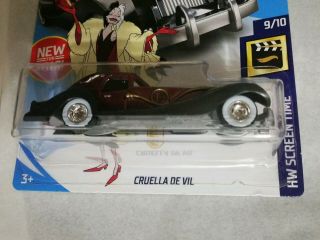 Hot Wheels 2018 Treasure Hunt Disney Cruella De Vil Model US Card 2