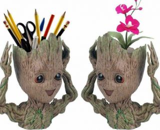 Guardians Of The Galaxy Baby Groot Flowerpot Cute Pen Pot Model Baby Tree Man