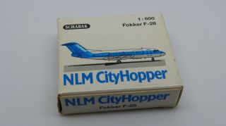 Schabak 1:600 Airplane 931/68 Nlm Cityhopper Fokker F - 28 Jet Herpa Mib