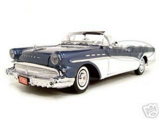 Boxdamaged 1957 Buick Roadmaster Convertible Blue 1/18 Diecast By Motormax 73152