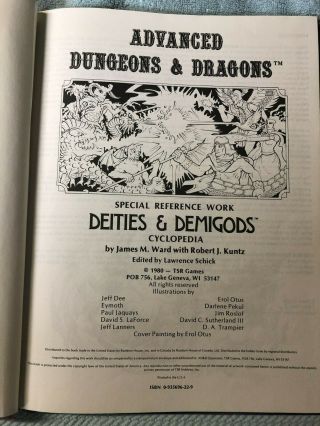 AD&D TSR Deities and Demigods 1980 128 page version 3