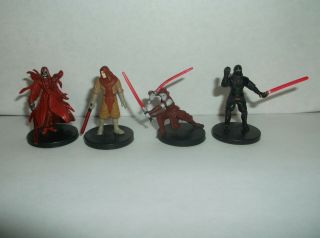 4 Different Dark Side Sith Star Wars Miniatures (no Cards) Combined