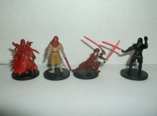 4 different DARK SIDE SITH Star Wars Miniatures (no cards) COMBINED 2
