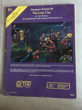 Advanced Dungeons And Dragons Ad&d: The Lost City Module B4.  9049
