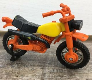 Vintage Tonka Toys Enduro Motorcycle Dirt Bike For Pickup Orange Yellow 1970 