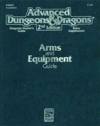 Tsr Ad&d 2nd Ed Arms And Equipment Guide (1st Printing) Sc Vg,