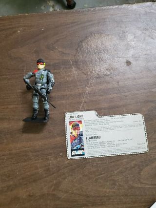 Hasbro Gi Joe Low Light Vintage 3.  75” 1986 With Accessories And File Card
