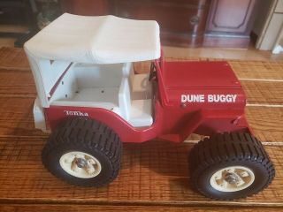 Vintage 1968 Tonka Jeep Dune Buggy - Red With White Top - Pressed Steel