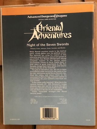 Advanced Dungeons and Dragons Oriental Adventures night of the seven swords 2