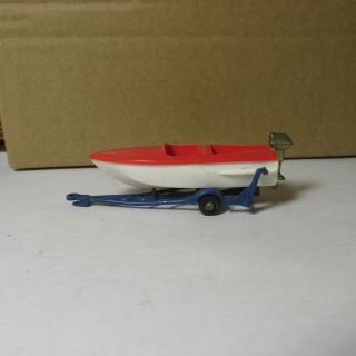 Old Diecast Lesney Matchbox 48 Sports Boat And Trailer 1961 Made In England