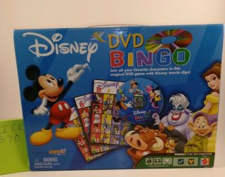 Disney Dvd Bingo Family Game Travel Carrying Case Characters Movie Clips