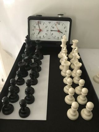 Analog Quartz Game Chess Timer Diamond Clock With 3 1/2 Chess Set,  Replacement