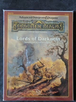 1st Edition 1989 Ad&d Forgotten Realms: Lords Of Darkness