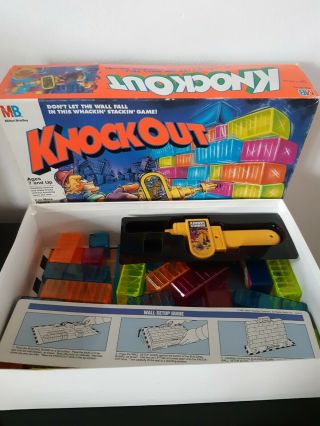 Vintage Knock Out Board Game 1991 Milton Bradley 100 Complete Hammer