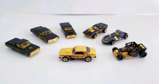 Hot Wheels 2018 50th Anniversary Black And Gold Complete Set W/camaro (7) Loose