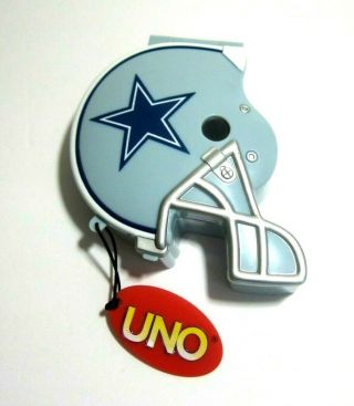 Dallas Cowboys Uno Card Game Special Edition Helmet Case Mattel Dca