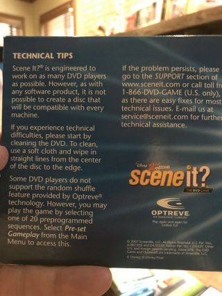 Disney Scene It 2nd Edition DVD Only Replacement 2007 Pixar Mattel Game Part 2