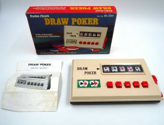 Vintage Radio Shack Draw Poker Tandy 80s Electronic Handheld Game W/ Box