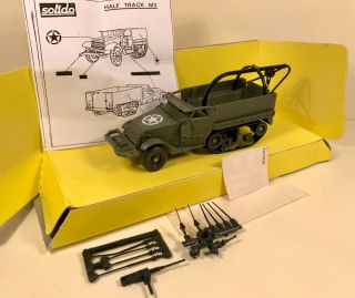 Solido 6069 1/50 Diecast Ww2 Us Army M3 Half Track Wrecker,  Boxed With Accs