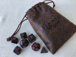 Diablo 7 Piece Dice Set With Bag Pre - Owned Dungeons &dragons Role Playing Game