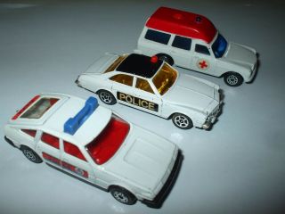 Corgi Juniors Rover 3500,  Buick Regal & Mercedes Benz Binz Ambulance