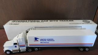 1/64 Ertl 1991 Ford Cab Usps Semi Tractor Trailer Us Mail Die - Cast Metal Usa